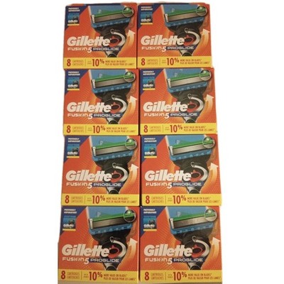 Lot Of 8 Gillette Fusion5 ProGlide 8 Count Refills - 64 Cartridges Total