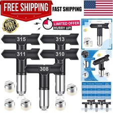 5 Pcs Reversible Airless Spray Tips Set 308 310 311 313 315, Tungsten Carbide...