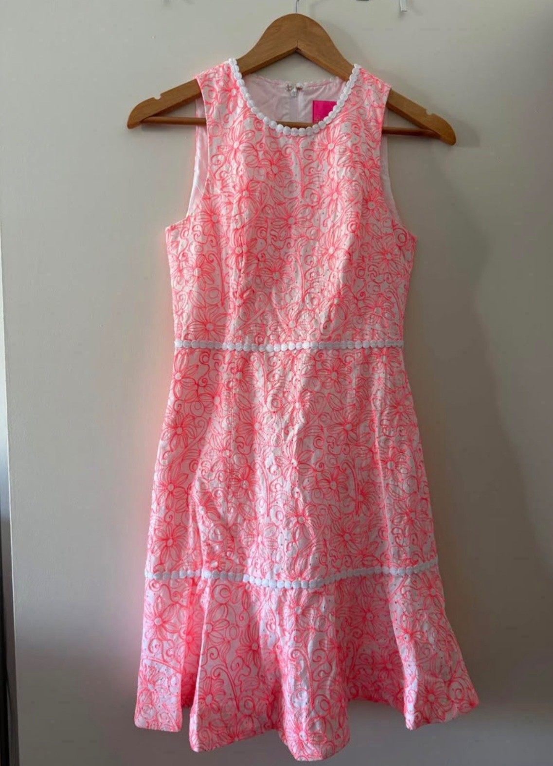 Pink & White Embroidered Lilly Pulitzer 00 Dress