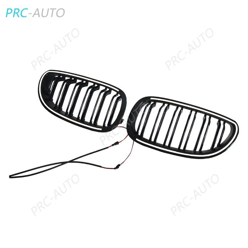 Para 2004-2009 BMW 5 Series E60 LED dianteiro preto grade dianteira superior grade de para-choque - Imagem 3 de 4