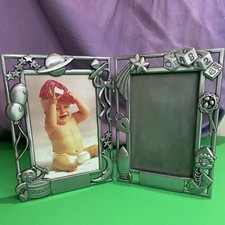Baby ABC Stars Pewter Picture Frame 4X6 Outside 7 X 11 1/2
