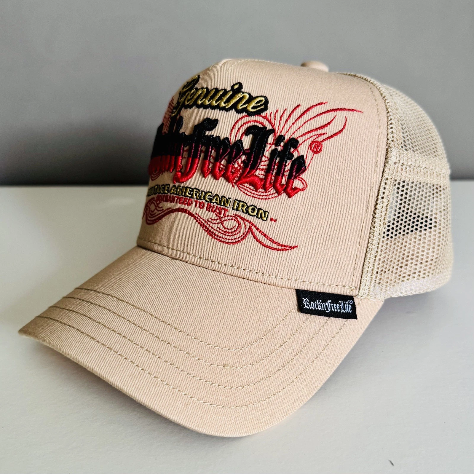 Limited Edition Rock’n Freelife Trucker Cap 1-700 Embroidered Logo Mesh Snapback