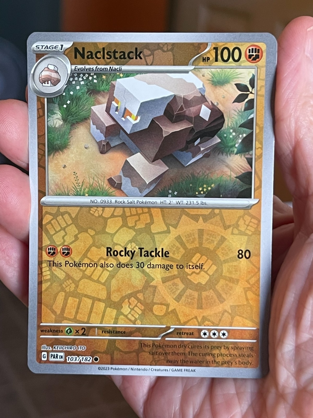 POKEMON NACLSTACK 103/182 COMMON REVERSE HOLOFOIL NM CARD PARADOX RIFT