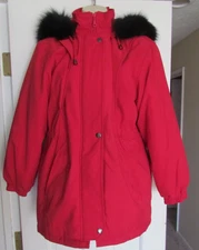 Bromley Sport Women Coat Hooded Fox Fur Trim Dupont Thermolite Size Small Petite