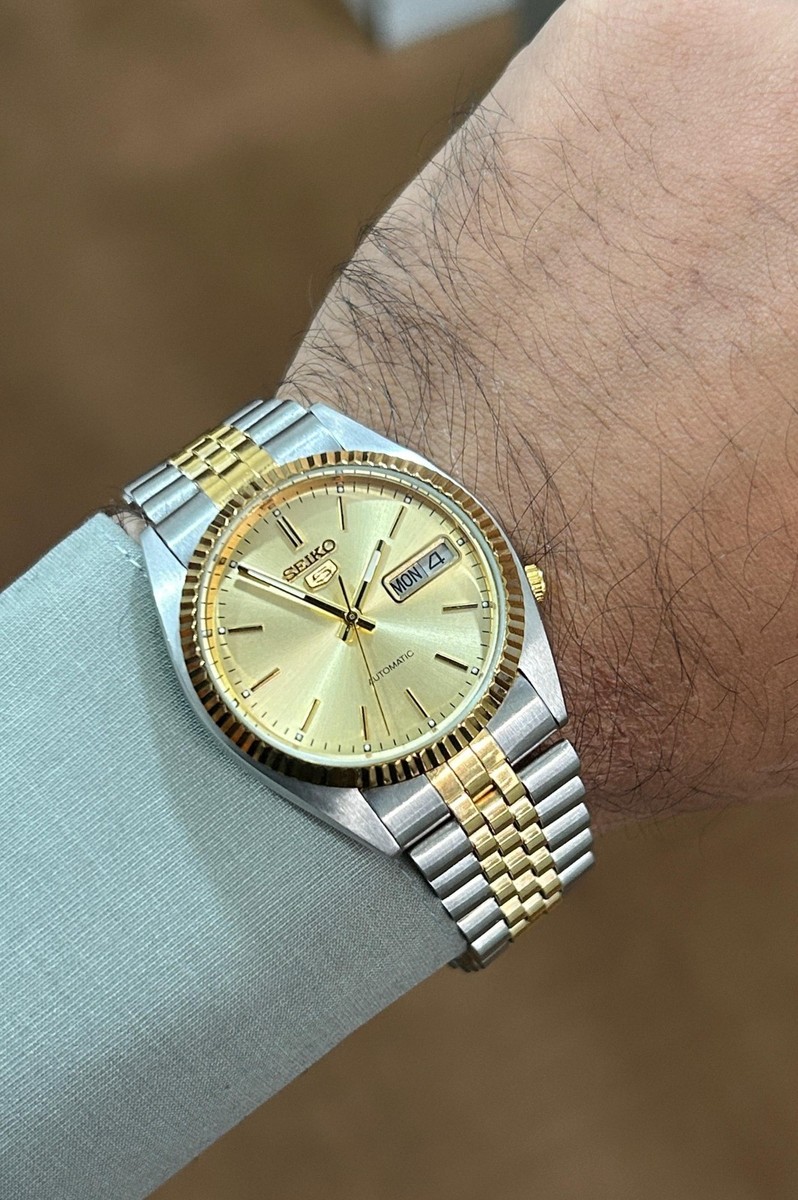 Rare Seiko 5 Automatic 17 jewel Gold Dial(change)Japan made Mens