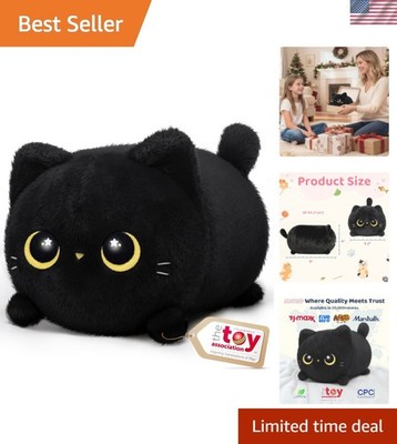 Soft Black Cat Plush Toy Cute Stuffed Animal Plushie Pillow Anime Plush for Kids