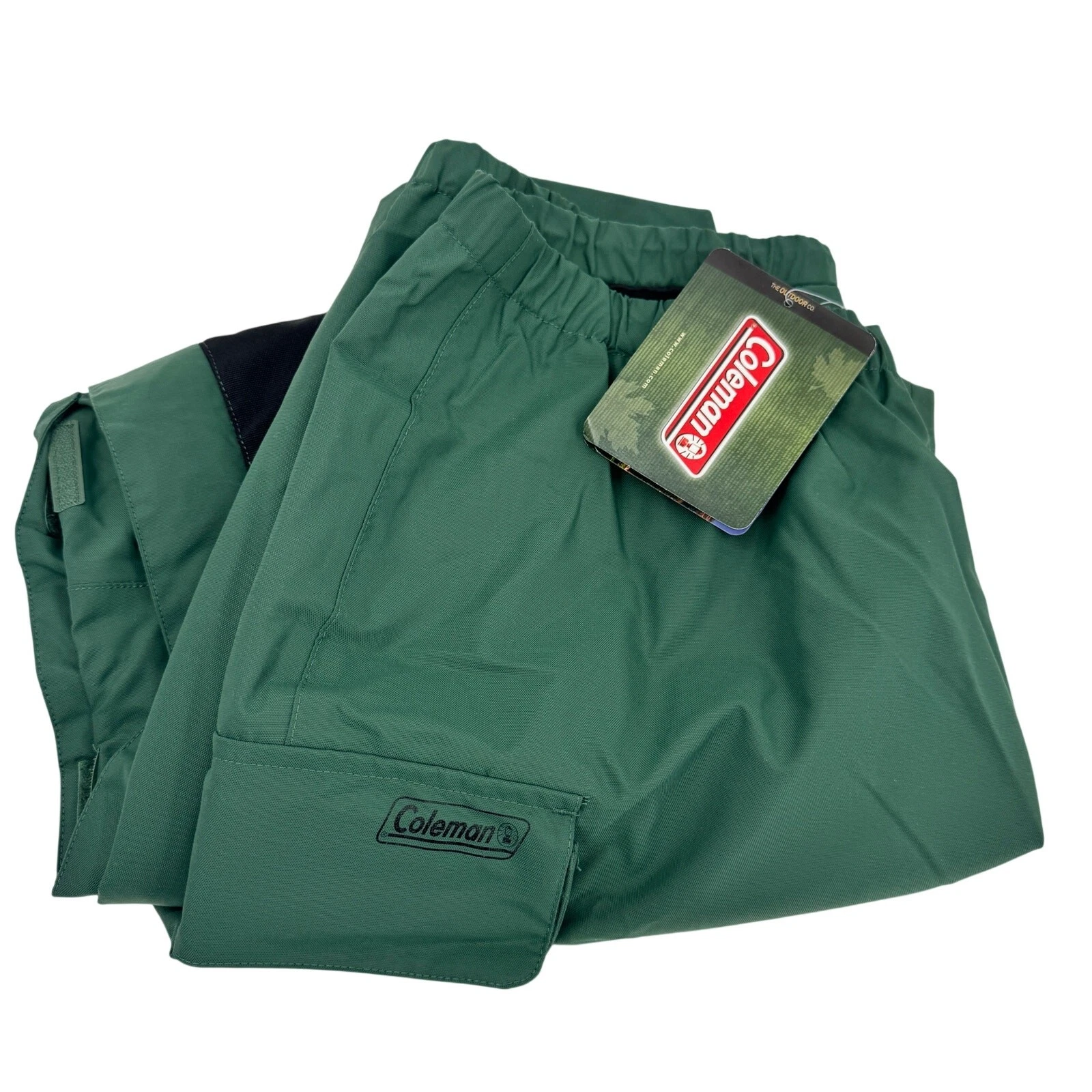 Coleman Utility Pants Mens Medium Green Reinforced Knee Nylon Ankle Zip NEW