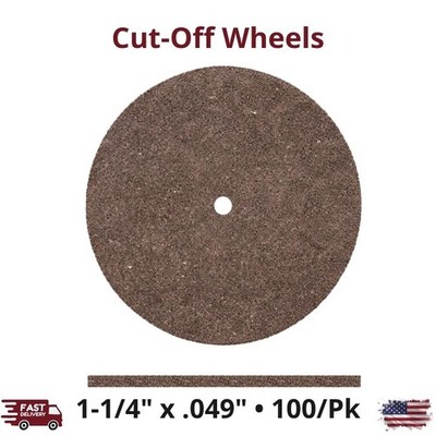 100/Pk Cut-Off Wheels 1-1/4'' x .049'' Square Edge Abrasive Cutting Tool Accessory