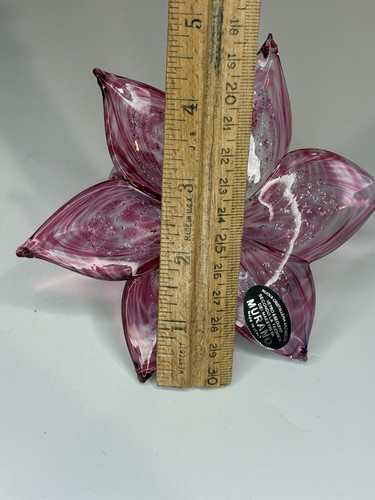 Genuine Italian Flower Blown Glass Murano Pink Color Tones Italy K - Picture 8 of 10