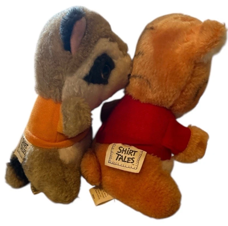 Lot of 2 Vtg Original 1980’s Hallmark SHIRT TALES Plush Stuffed Animals 7” Tall - Image 3 of 4