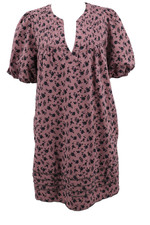 Madewell Tillie Puff Sleeve Mini Dress Sz XL Shadow Blooms Purple Whimsigoth New