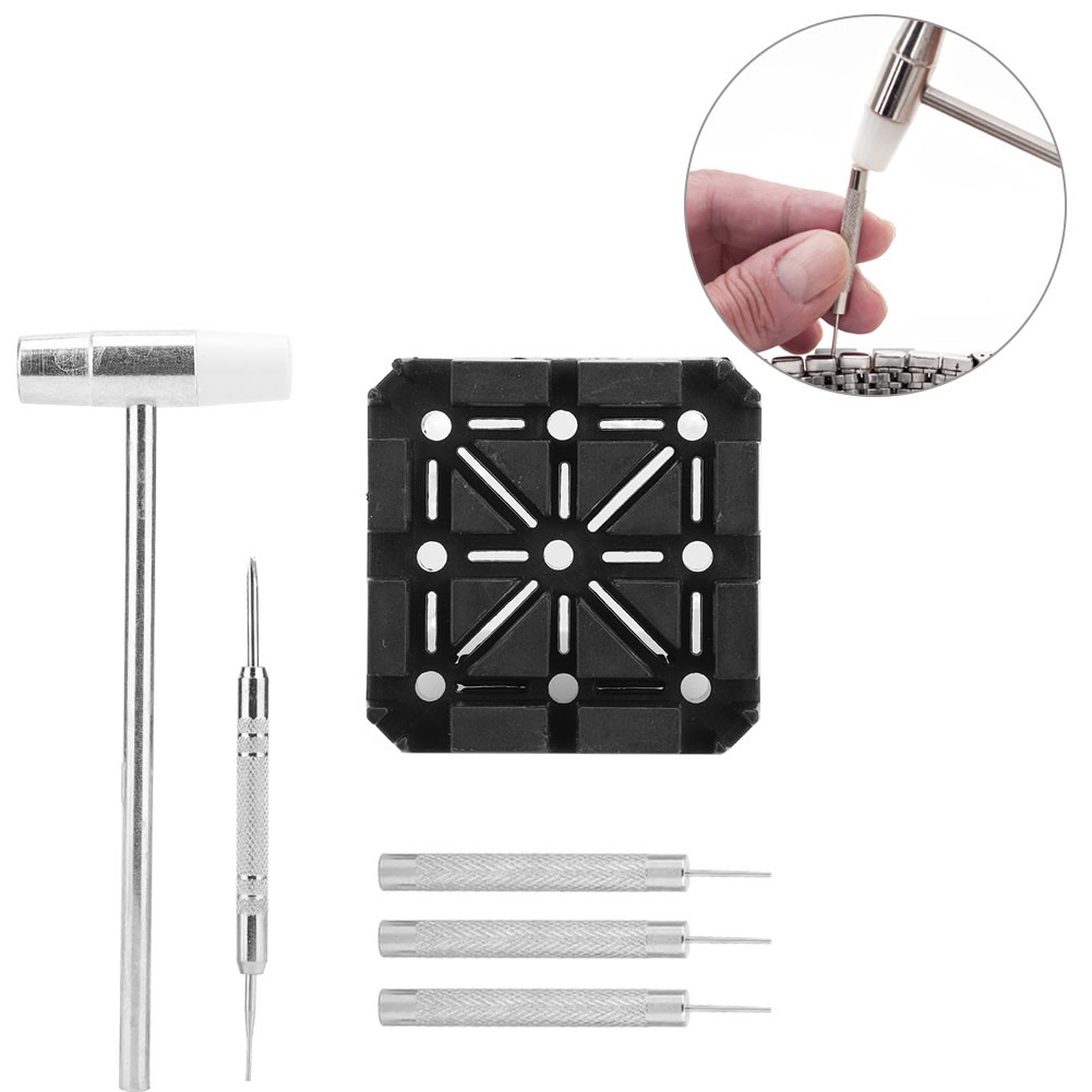 6Pcs Screwdriver Hammer Watchband Remover Accessory Watch Repairing Tool HEN