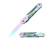 8" Spring Open Assisted Pocket Knife Stiletto Multi-Color Classic NEW