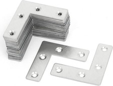 5pcs/10pcs Angle L Brackets Corner 304 Stainless Steel Plates, Furniture Repair