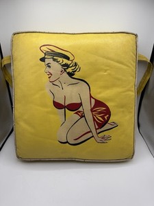 Vtg 1950s Girl Bikini Bathing Suit Elgin Graphic Boat Cushion Sears Flotation