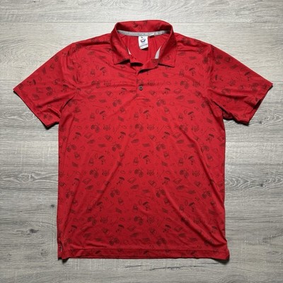 Puma Volition America Block Party Pattern All Over Print Polo Golf Shirt Medium