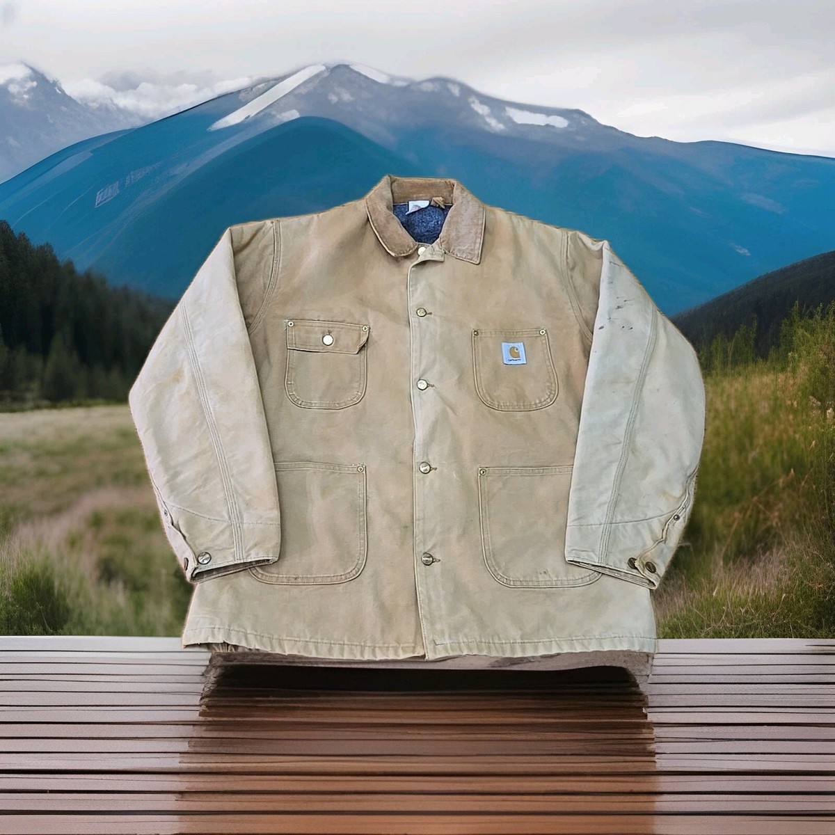 Carhartt Vtg 100 Anniversary Duck Chore Coat Jacket Blanket USA