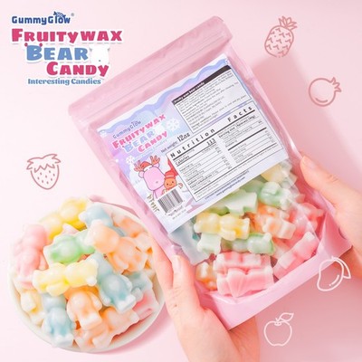 GummyGlow Bear Wax Candy 0.75lb, 5 Flavor Fruity candy for ASMR, Party, snacking
