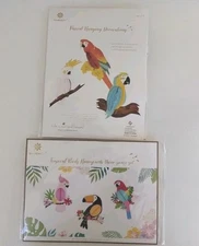 Parrot Tropical Birds Hanging Decorations 2 Sets Of 3 Honeycomb Fold Open Parrot