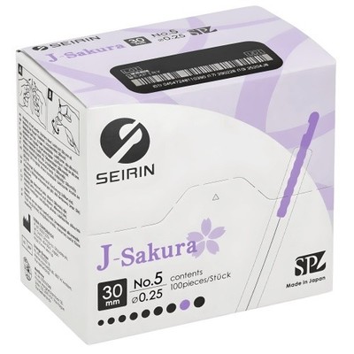 SEIRIN  Akupunkturnadel J-type No.5 0,25 x 30mm (100 Stk.)