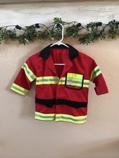 Melissa Doug Firefighter Jacket Kids Halloween Costume Fire Chief Ages 3-6