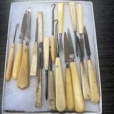 Antique Shoe Button Hooks, Files, Etc Bone  Celluloid Lot of 17