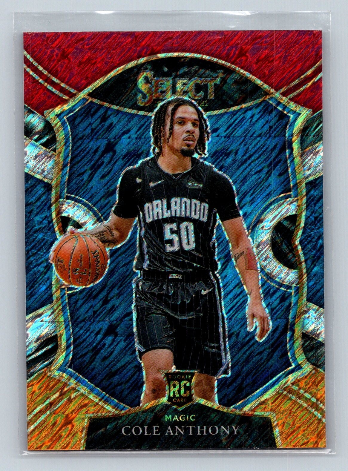 2020-21 Panini Select - Cole Anthony #75 Red White Orange Shimmer Prizm (RC)