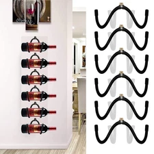Pmsanzay Wine Wall Holder, 6 Pack Wall Mounted Wine Rack, Wine Bottle Display...