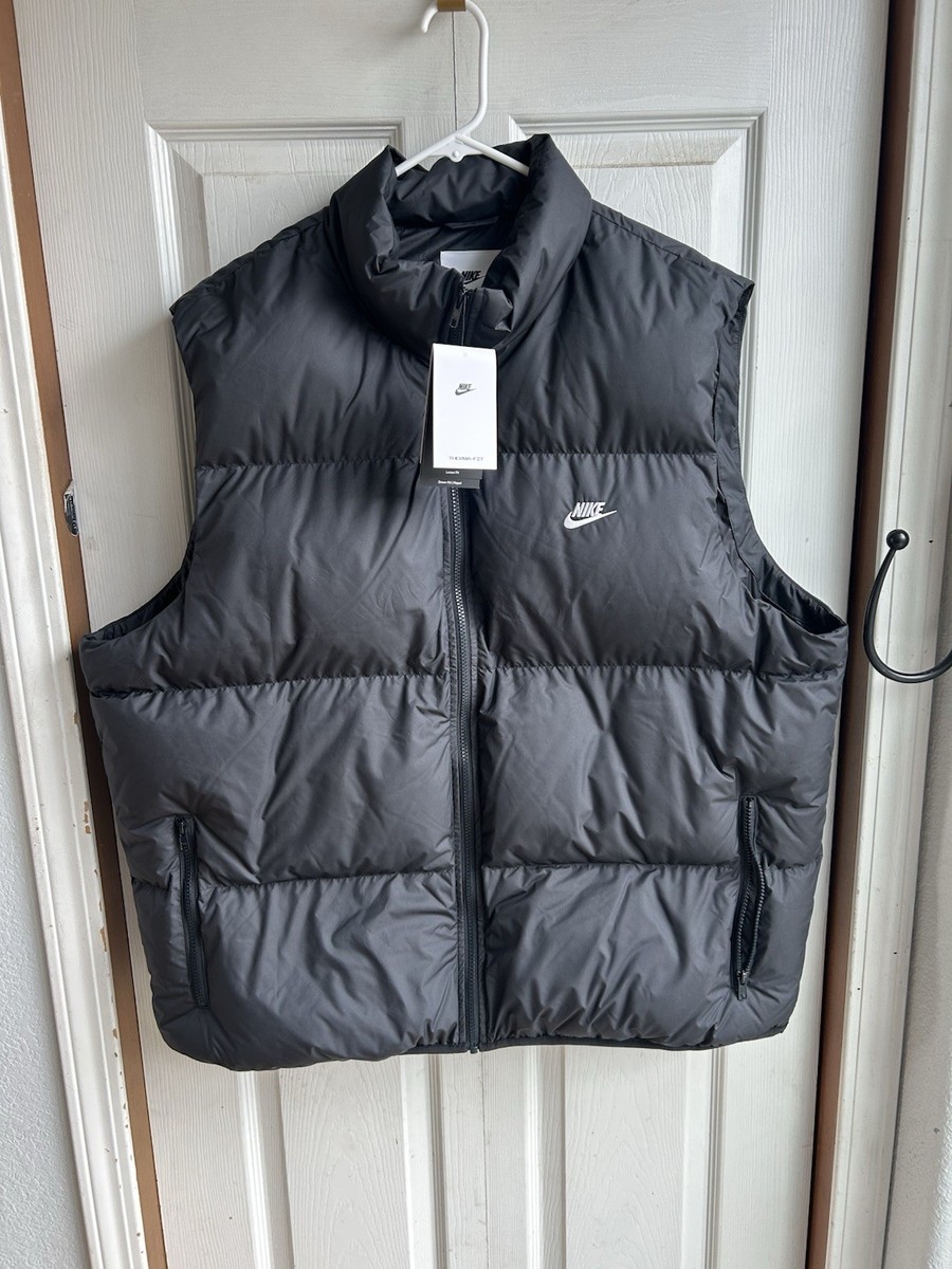 NWT Nike Sportswear Club Therma-FIT Down Puffer Vest Black IB2977