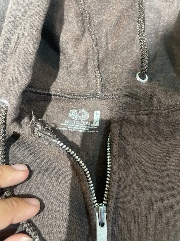 Moletom com capuz vintage camuflado masculino grande marrom camuflagem zíper completo - Imagem 4 de 4