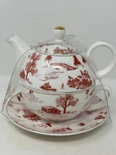 Grace Teaware  Country Christmas woodland Stacking Teapot & Lid holiday winter
