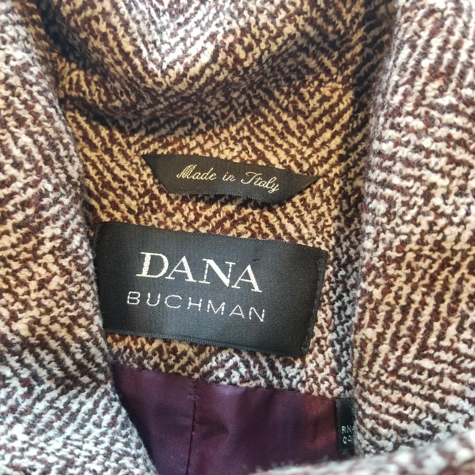 Dana Buchman Womens Full Zip Wool Blend Jacket Textured Red/Red Made in Italy - Image 3 of 4