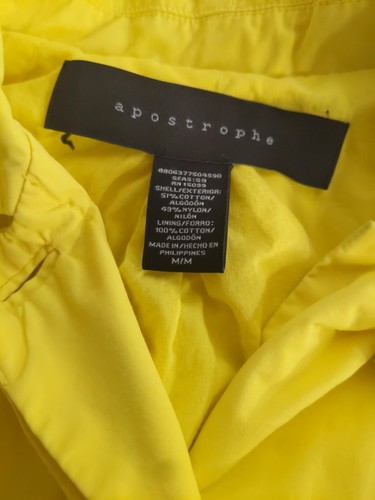 Apostrophe Bright Yellow 3/4 Sleeve Jacket Sz M - Picture 7 of 9