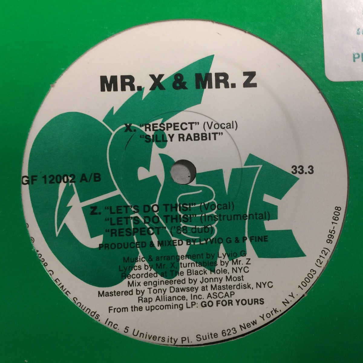 【G-Rap】Mr.X Mr. X & Mr. Z – Respect – Vinyl (12