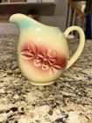 Vintage U.S.A Pottery #40 Yellow Pitcher Hull 1940’s Pink Blue Ceramic Euc 7”x 6