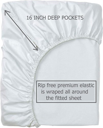 LINENWALAS 100% Eucalyptus Fitted Sheet Only, Soft Silky, Luxury, Tencel Queen - Picture 2 of 8