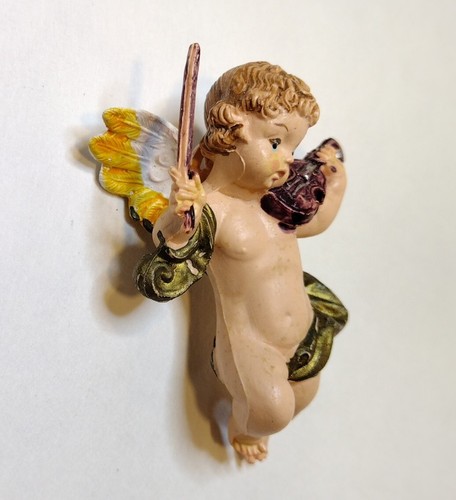Christmas Angel Nativity Ornament Vintage Italy Plastic Violin - Picture 3 of 9