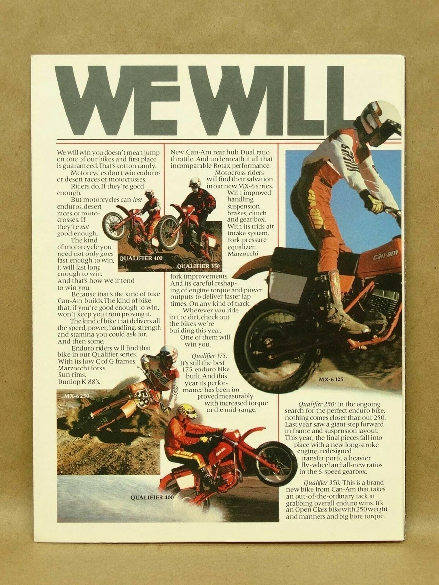 Vintage 1979 Bombardier Can Am MX 6 Qualifier Motorcycle Dirt Bike Brochure AMA