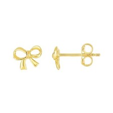 Floreo 14k Yellow Gold 6mm Bow Stud Earrings