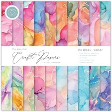 Craft Consortium Double-Sided Paper Pad 8"X8" 30/Pkg-Ink Drops Candy, 20 Designs