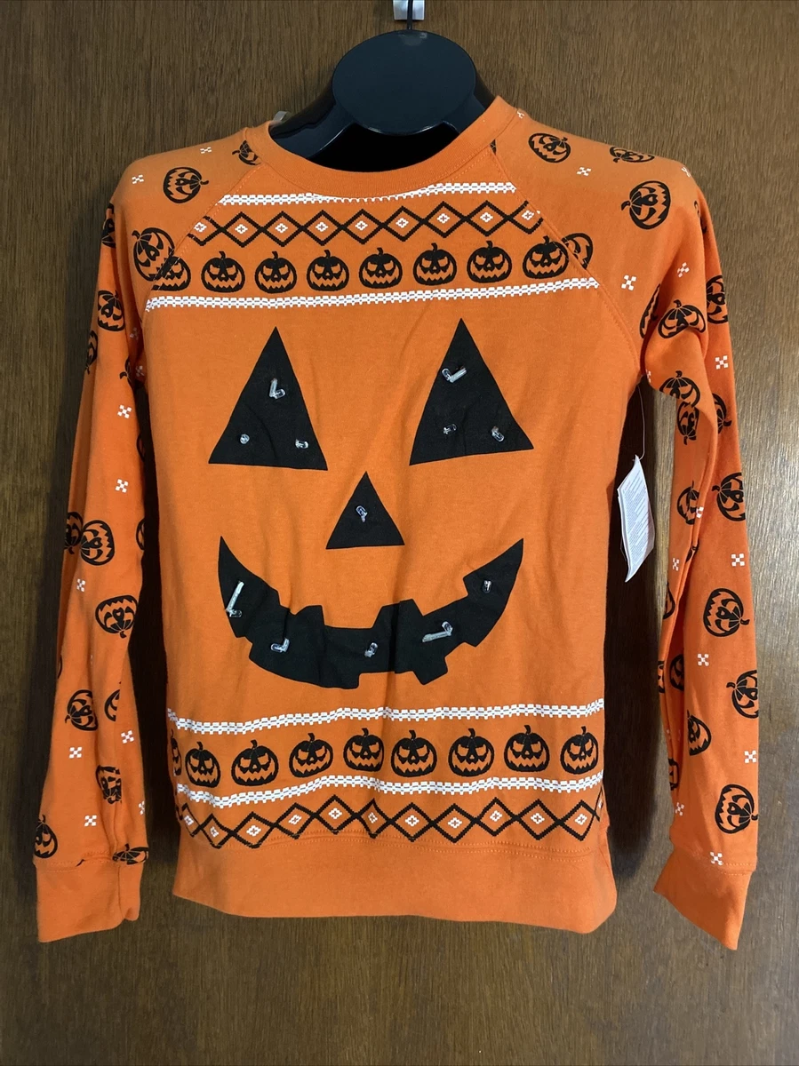 Way to Celebrate Halloween Light Up Sweater Pumpkin Jack O