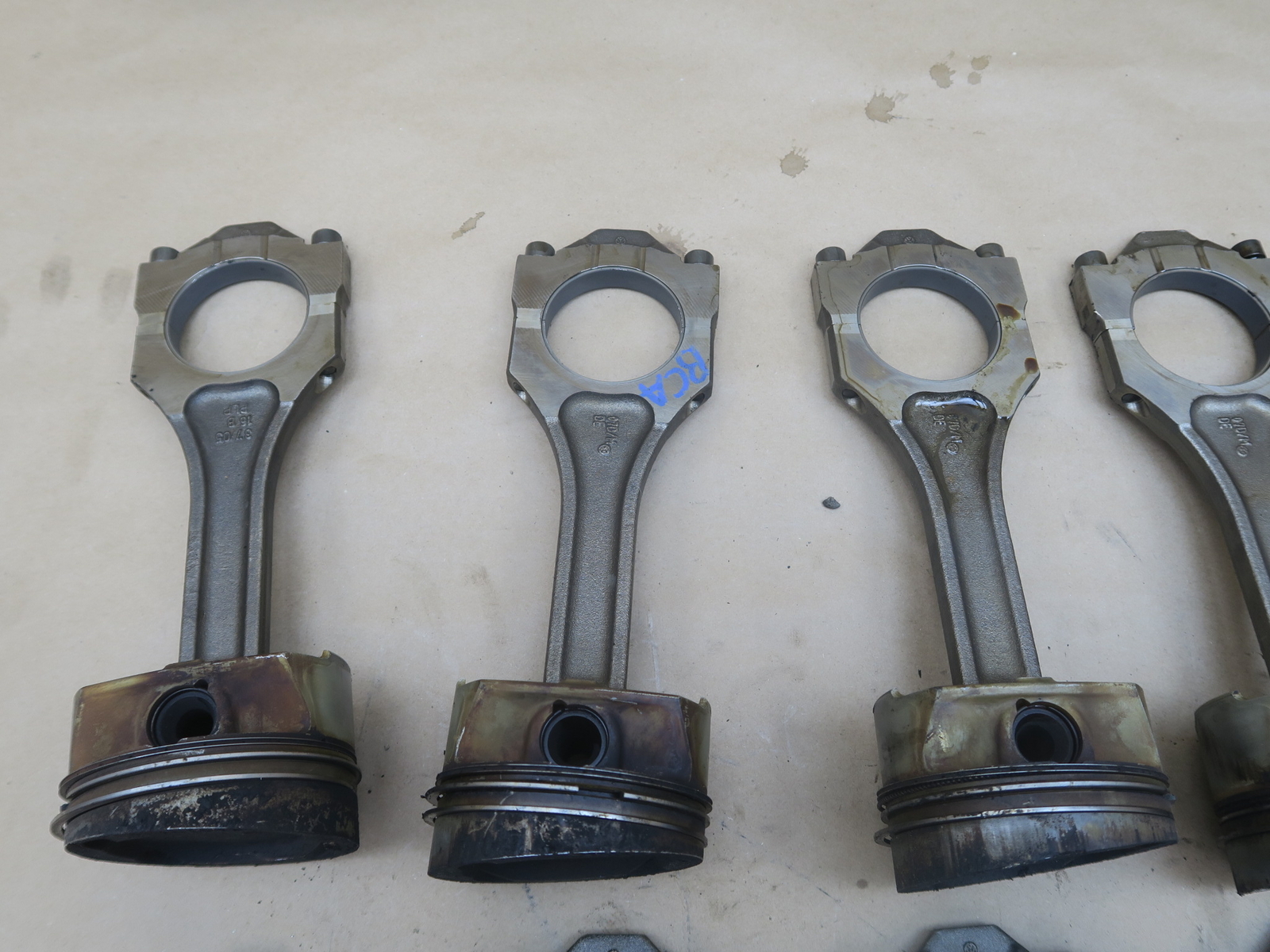03-10 BENTLEY CONTINENTAL GT FLYING SPUR 6.0L ENGINE PISTON CONNECTING ROD SET