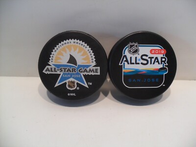 1997 and 2019 San Jose Sharks All Star Game Puck Official NHL Pucks Brand NEW!