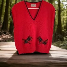 Vintage Pendleton S Scottish Terrier Dog (Scottie) Sweater Wool Vest Size Small
