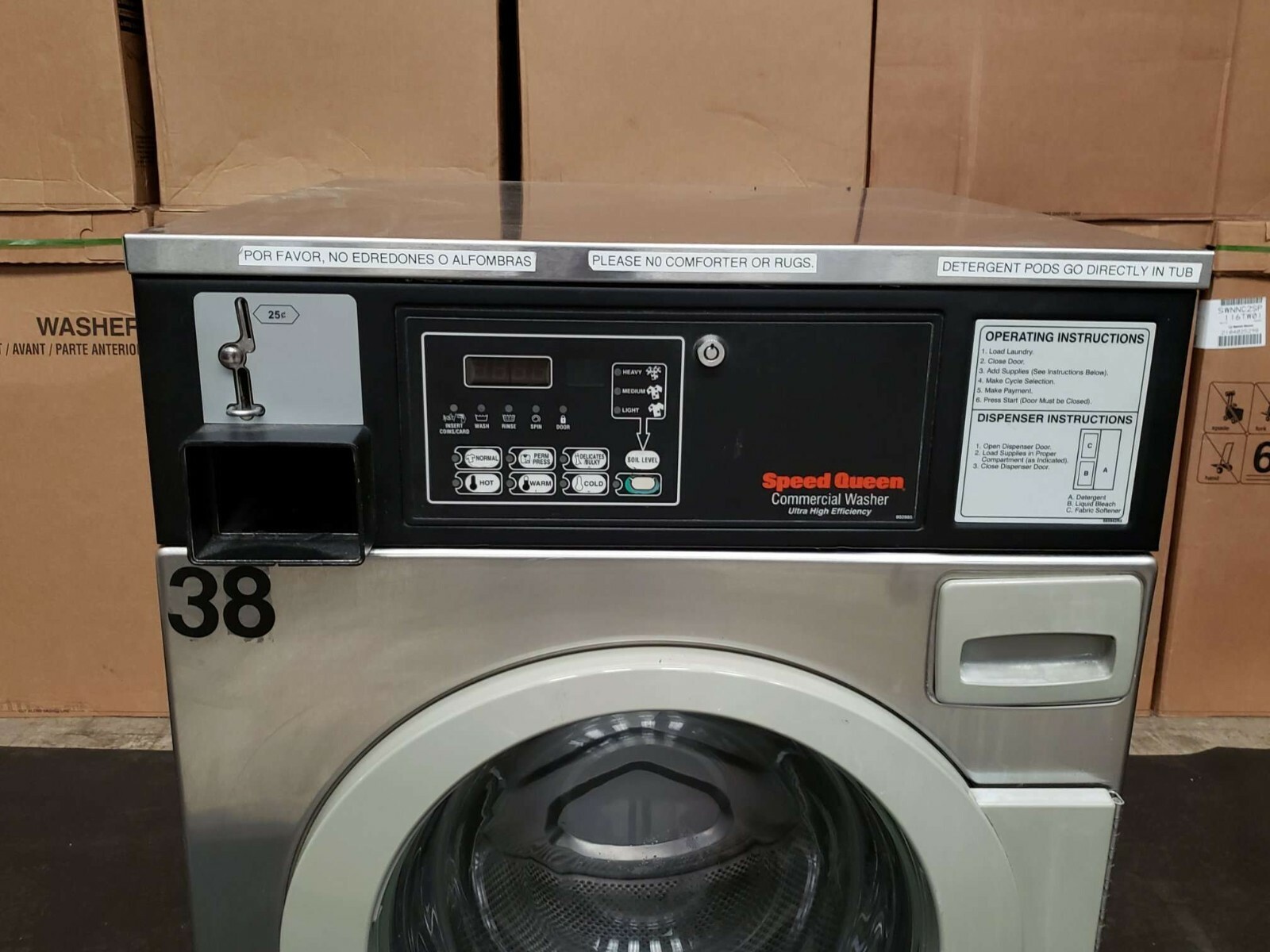 Speed Queen FRONT LOAD WASHER COIN OP 18LB 120V 60 Hz 1PH S/N