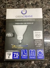 GREEN CREATIVE TITANIUM LED 3.0 PAR30SN-E26-14W-3000K-25 75W Can Light Bulb Lamp