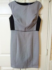 SZ 8 WORK DRESS BLACK/GRAY RALPH LAUREN CHAPS WOMENS PROFESSIONAL NWT ORIG $100