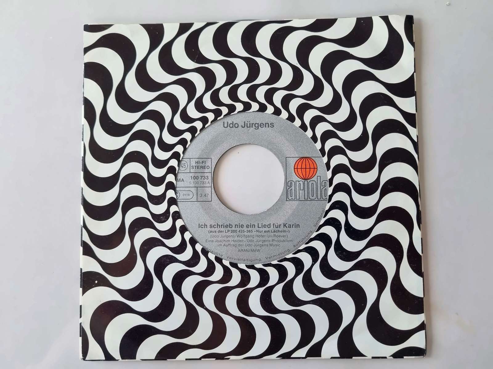 Udo Jürgens - Ich schrieb nie ein Lied für Karin 7'' Vinyl Germany