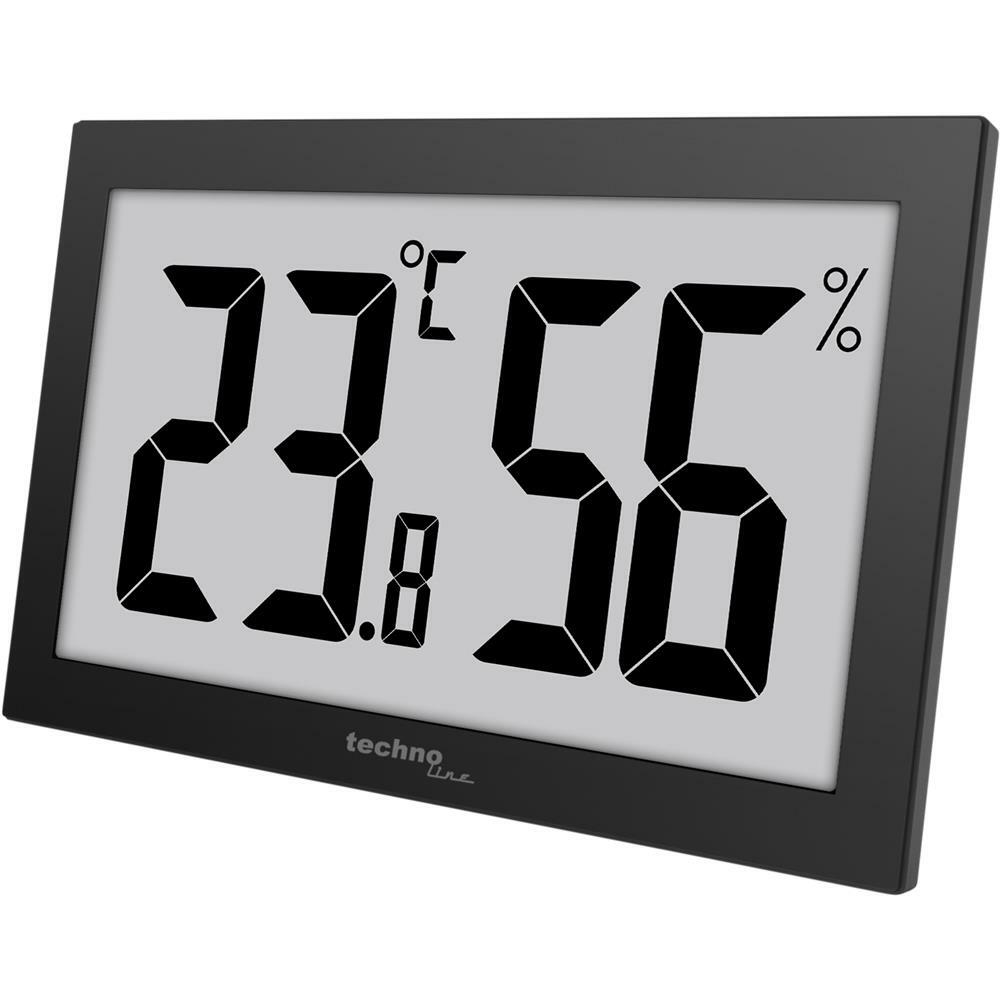Digital XXL Thermometer Hygrometer Technoline WS 9465 schwarz Jumbo LCD