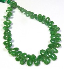 Tsavorite Garnet Pear Beads 5-11mm Natural Gems Faceted Beads 8.5"Strand GV-4047